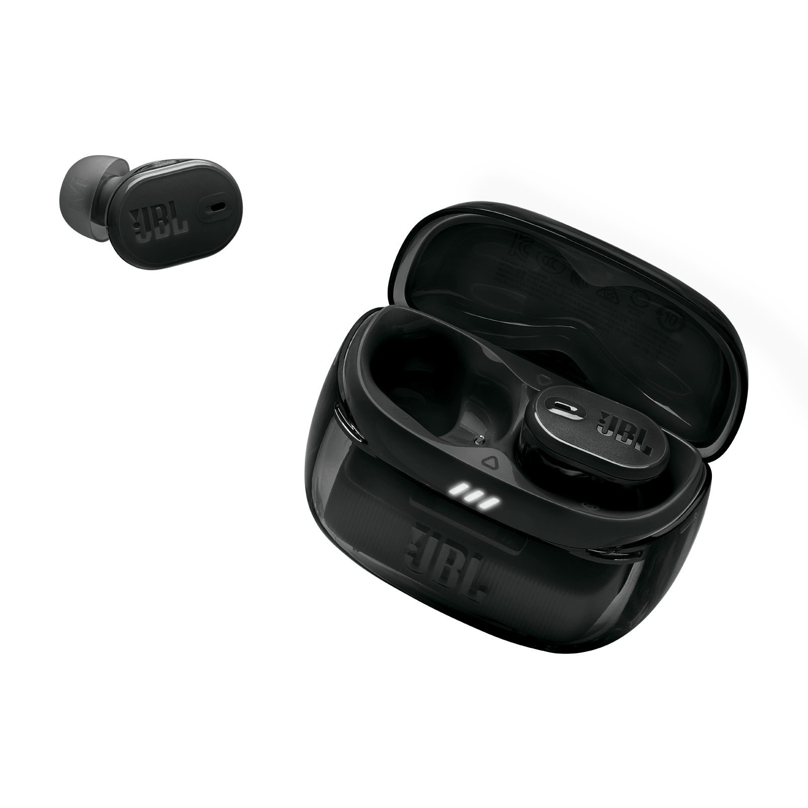 JBL Tune Buds 2 Ghost Edition - Ghost Black - True Wireless Noise Cancelling Earbuds - Detailshot 2